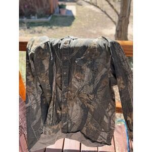 Duxbak Mens XXL Realtree Hardwoods Camo Button Down Hunting Shirt Long Sleeve